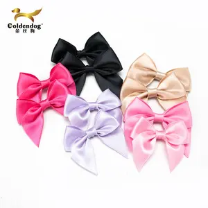 Red Bow Fashionable Design Wholesale Customized Gift Package Candy Decoration Handmade Twist Pre Tie Custom Grosgrain Satin Ribbon Bow