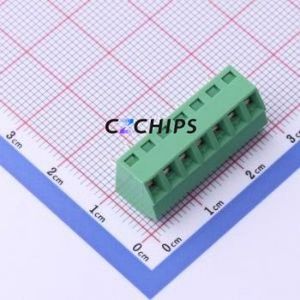 DB127S-3.81-7P-GN-S Screw Terminal Block P=3.81mm Connector ( Construction: 1x7P )( Pitch: 3.81mm )( Color: Green ) - Product Image 1