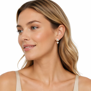 Boucles d'oreilles pendantes miniatures PAVOI en or jaune 14 carats plaqué or, à dos plat, pour femmes |   Boucles d'oreilles délicates pour le cartilage |   Piercing Helix - Product Image 4