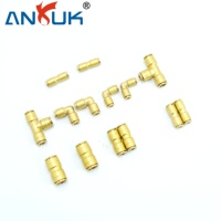 ANRUK Raccord pneumatique en laiton couleur laiton, NPT, en cuivre pur, jaune, anti-rouille, surface traitée, connecteur pour équipement d'automatisation, vente chaude