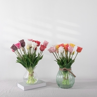 MW18511 Bouquet de tulipes artificielles à cinq têtes, fleurs et plantes décoratives de haute qualité