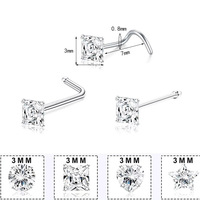 Produits tendance 2024 nouveautés en acier chirurgical vis à nez bijou avec bijoux piercing CZ pour femmes