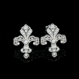 Pendientes de Plata de Ley 925 con Circonitas Cúbicas en Forma de Flor de Lis, Pendientes Vintage con Diamantes de Imitación para Mujer, Joyería Fina, Regalo - Product Image 4