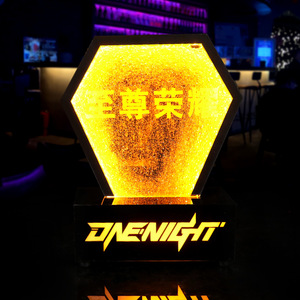 One Night LED Luminous Quicksand Sign 22x10x30cm Golden Light Bar <b>Table</b> <b>Lamp</b> Customization Panel Mounting - Product Image 2