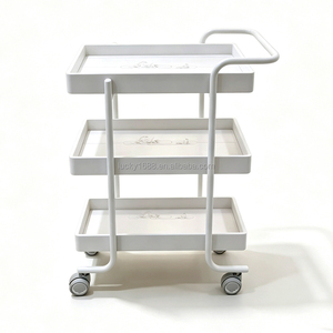 Chariot de Salon Mobile Moderne à 3 Niveaux, Chariot de Rangement pour Équipement de Beauté et <span class=keywords><strong>Spa</strong></span>, Chariot Utilitaire Médical et Esthétique à 4 Roues - Product Image 1