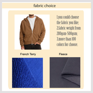 Heavyweight French Terry Zip up Hoodie Personalizable Oversized Boxy Cropped Fit Drop Shoulder Fleece <span class=keywords><strong>Two</strong></span> Way Zipper Zip up Hoodie - Product Image 4