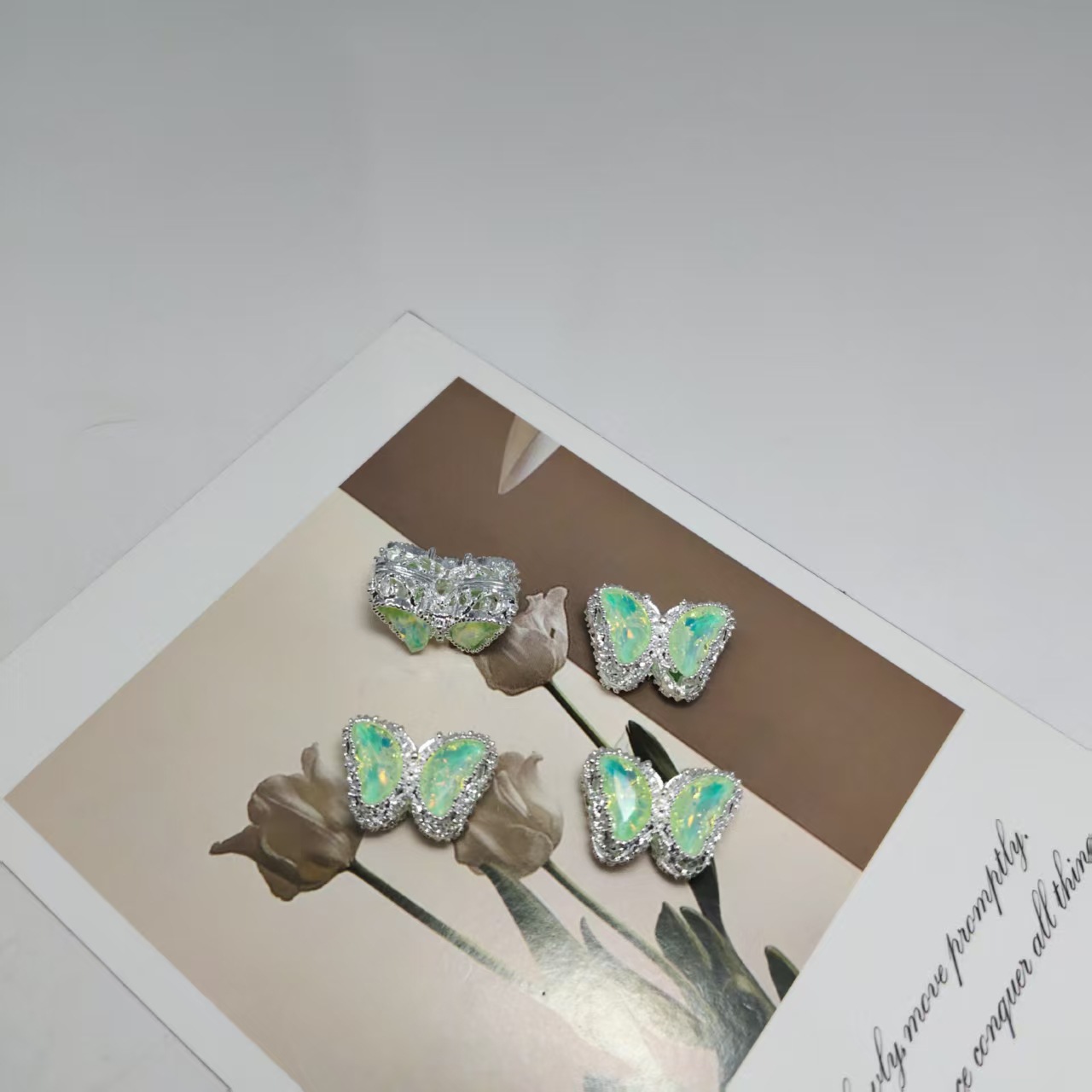 Diamant vert moka plaqué argent