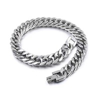 Bracelet chaîne à maillons en acier inoxydable plaqué or avec logo personnalisé pour homme, bijoux classiques