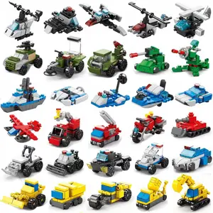 Giocattoli per auto Montessori tank Building Blocks auto giocattoli set per ragazzi fire engine ambulanza camion auto della polizia 30 pz/set giocattoli per bambini