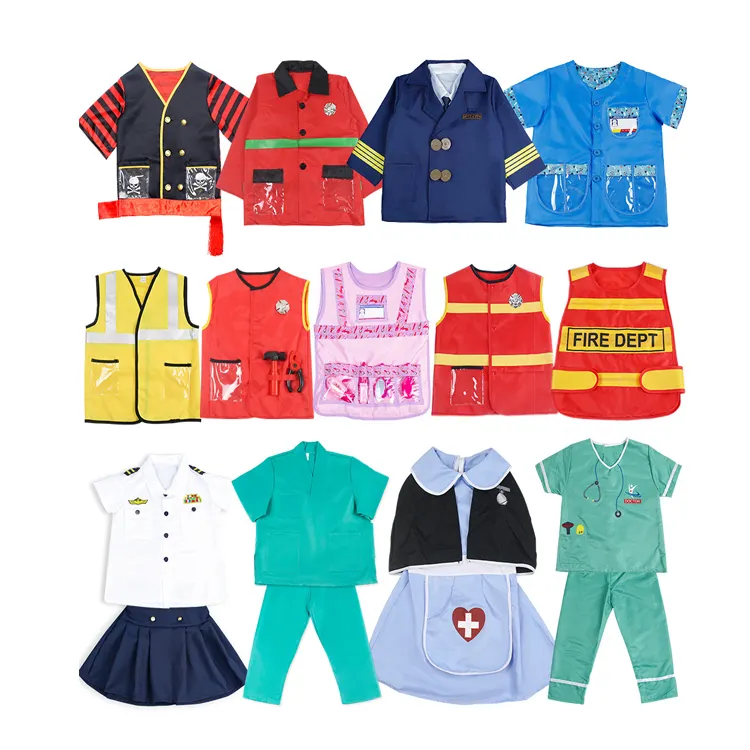 Traje de desempenho infantil carreira meninos meninas, médico cosplay, trabalho de construção, fantasia, enfermeira, halloween, criança com acessórios