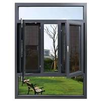 Fenêtre à battant en aluminium à double vitrage minimaliste, résistante aux ouragans, insonorisée, double vitrage, chambre, cuisine, villa, entrée