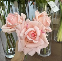 Rose en latex, fleur artificielle au toucher réel, décoration de mariage, rose artificielle à l'aspect hydratant