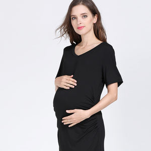 Emozioni mamme donne incinte vestono abiti maternali estivi a manica corta elasticizzati modali abiti di grandi dimensioni per donne <span class=keywords><strong>in</strong></span> <span class=keywords><strong>gravidanza</strong></span> - Product Image 4