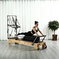 Reformer de Pilates de Alta Gama con Torre, Estructura de Madera de Roble, 35 mm, Entrenamiento de Fuerza Central, Reformer de Pilates con Medio Trapecio