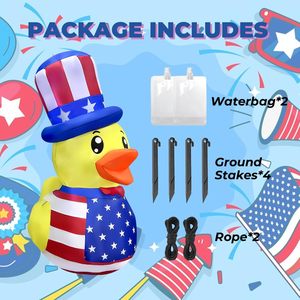 Décorations gonflables de canard de 1,5 m pour le 4 juillet, Jour de l'Indépendance, avec lumières LED intégrées pour fêtes patriotiques - Product Image 5