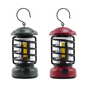 Lámpara colgante COB con batería de 3 pilas AA, Luz Retro para acampar, portátil, para exteriores, Vintage, 2023