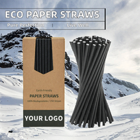 Pailles à boire en papier biodégradables personnalisées, écologiques, de haute qualité, 197 mm, minimalistes, avec logo personnalisé pour la maison