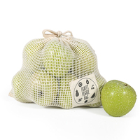 Groothandel 100% Natuurlijke Eco-Vriendelijke Biologisch Katoenen String Draagtassen Supermarkt Winkelen Fruit Groente Mesh Tassen