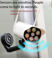 Lampu Pemantau Surya Multi-Scene dengan Dudukan Magnetik 66LED Sensor Gerak PIR Lampu Dinding Keamanan IP65 untuk Taman Halaman Vila