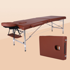 Mesa de masaje plegable portátil de aleación de aluminio, diseño moderno, ligera y ajustable para terapeutas para uso en hospitales y hoteles