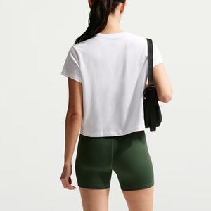 Factory Custom Summer Women Tshirts Cotton Crew <b>Neck</b> Crop <b>Top</b> Women Tshirt High Quality Print logo Loose for Women - Product Image 5