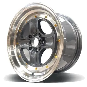 Factory price 15 17 16 inch 4 holes aftermarket gold colored car alloy wheels rim with 8 hole