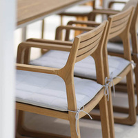 Ensemble de mobilier de jardin pour hôtel villa moderne, bar extérieur, restaurant, table et chaises de bar en teck massif