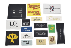 Tùy Chỉnh Logo Riêng May Mặc Vải Nhãn 100% Cotton Hữu Cơ Mật Độ Cao Jacquard Quần Áo Satin Dệt Tag Quần Áo Dệt Nhãn - Product Image 2