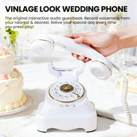 Téléphone vintage antique en ABS, livre d'or audio pour événements de mariage, enregistreur de messages vocaux HD 16 Go, vente en gros