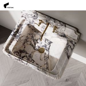 Tostone יוקרה calacatta ויולה קיר שיש רכוב קיר עבור וילה ביתית מודרנית חדר רחצה פנים - Product Image 4