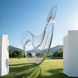 Estatua de Acero Inoxidable Retro con Diseño Realista de Instrumento, Estructura Integrada Estable para la Creación de Ambiente Musical en Parques Culturales - Product Image 1