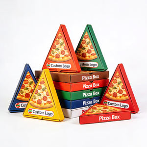 Emballage jetable en carton ondulé imprimé sur mesure pour sandwichs triangulaires, tranches de pizza, boîte alimentaire pour vos besoins - Product Image 1