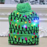 Nuovo Cappello Natalizio LED a Tema Cartone Animato, Lavorato a Maglia di Alta Qualità con Luci Colorate, per Adulti e Bambini, Decorazione Natalizia a Tema Dinosauro