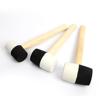 Marteau en caoutchouc |   Marteau à tête souple double face blanc et noir, manche en bois dur, petit marteau pour le travail du bois, les revêtements de sol et les carreaux
