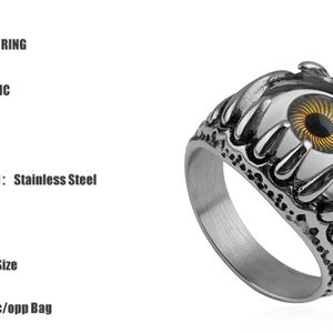 Anillo de Acero Inoxidable con Ojo de Diablo, Estilo Hip Hop, Personalizado, Fabricación China, OEM y ODM - Product Image 3