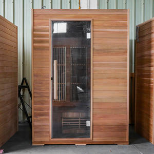ICEMEND Factory Direct Sauna infrarouge traditionnel en bois pour 2 personnes avec certificat CE Fonction infrarouge lointain en bois massif - Product Image 4