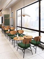Meubles de restaurant d'hôtel modernes et luxueux, table et chaises en contreplaqué, écologiques, faciles à nettoyer