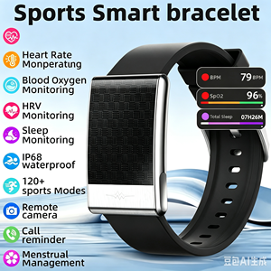 Pulsera Inteligente BWE900 (2 Bandas) para Hombre y Mujer, Monitor de Temperatura, Cuidado Remoto, Rastreador de Salud y Ejercicio, Frecuencia Cardíaca, HRV, <span class=keywords><strong>Smartband</strong></span> - Product Image 1