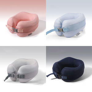 Cuscino da Viaggio Portatile per Aereo in Memory Foam Ortopedico per Sollievo Cervicale Morbido Cotone - Product Image 3