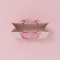 Sac en papier classique recyclable avec motif floral artistique, en matériaux recyclés, poignée en corde de coton, pour huiles essentielles et produits de beauté