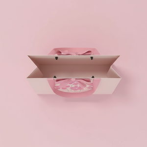 Sac en papier classique pour le shopping avec motif floral artistique, matériaux recyclés, poignée en corde de coton pour <span class=keywords><strong>shampoing</strong></span> et soins de la peau - Product Image 4