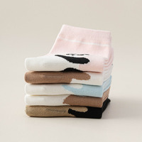 Nouvelles chaussettes mi-mollet pour femmes, motif ours de dessin animé mignon, absorbantes, décontractées, pour filles, vente en gros, style Instagram tendance