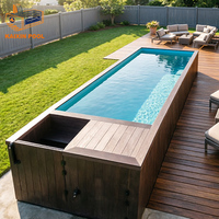Grande piscine extérieure en fibre de verre de 40 pieds sur 20 pieds, piscine de plongeon de grande taille, piscine hors sol en fibre de verre pour adultes.