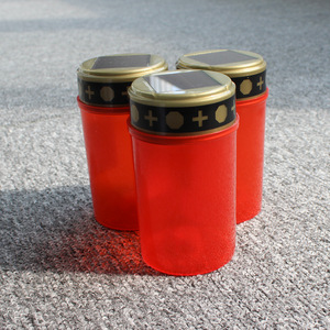 Lampe <span class=keywords><strong>solaire</strong></span> intelligente photosensible pour l'extérieur, imperméable à la pluie, lampe de <span class=keywords><strong>cimetière</strong></span>, rouge et blanc, <span class=keywords><strong>bougie</strong></span> électronique de prière sacrifiante - Product Image 2