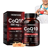 Complément alimentaire en capsules de CoQ10 500 mg par dose, sans gluten, à absorption élevée, coenzyme Q10 Ubiquinone, pour la santé cardiaque