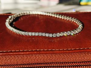 Pulsera de Diamantes Cultivados en Laboratorio de Lujo, Chapada en Oro Blanco de 14K, Corte Brillante Redondo, Joyería Fina Elegante para Mujer, RIZTA JEWELS - Product Image 3