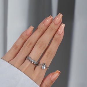 BTArtbox Custom Design Handmade <b>Nails</b> Short Coffin Artificial Fingernails False <b>Nail</b> French Glitter Press on <b>Nails</b> <b>Sets</b> - Product Image 5