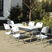 Table à tréteaux en plastique pour banquets, banquets pliants et mariages, 180 cm, 6 pieds, portable, pour l'extérieur, pour fêtes et événements