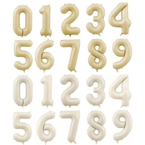 Globos de <span class=keywords><strong>Letras</strong></span> de <span class=keywords><strong>Feliz</strong></span> <span class=keywords><strong>Cumpleaños</strong></span> HLC de 40 Pulgadas, Color Crema Beige Boho Marrón, Globos con Número de Año para Decoración de Fiestas de Aniversario de Bodas - Product Image 3