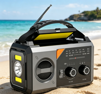 Radio météo portable d'urgence 20000mAh, solaire, à manivelle, lampe torche, sirène SOS, NOAA WB AM FM